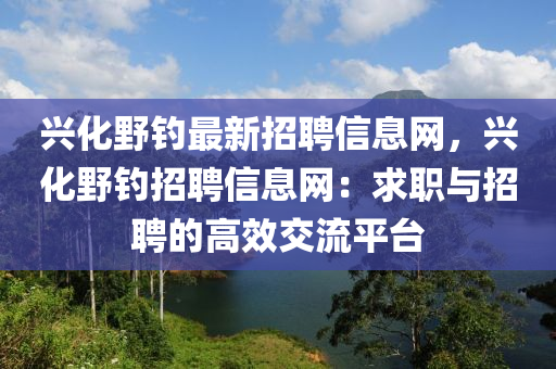 兴化野钓最新招聘信息网，兴化野钓招聘信息网：求职与招聘的高效交流平台