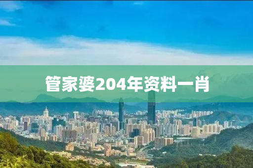 管家婆204年资料一肖