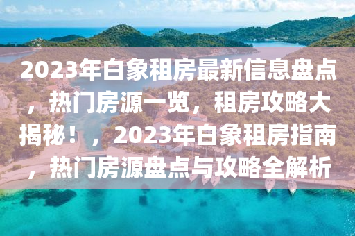 2023年白象租房最新信息盘点，热门房源一览，租房攻略大揭秘！，2023年白象租房指南，热门房源盘点与攻略全解析