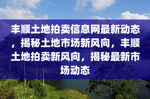 丰顺土地拍卖信息网最新动态，揭秘土地市场新风向，丰顺土地拍卖新风向，揭秘最新市场动态