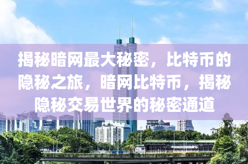 揭秘暗网最大秘密，比特币的隐秘之旅，暗网比特币，揭秘隐秘交易世界的秘密通道