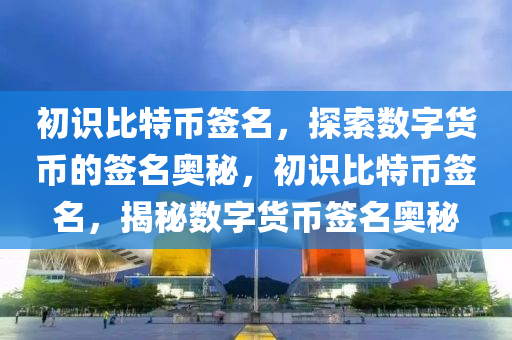 初识比特币签名，探索数字货币的签名奥秘，初识比特币签名，揭秘数字货币签名奥秘