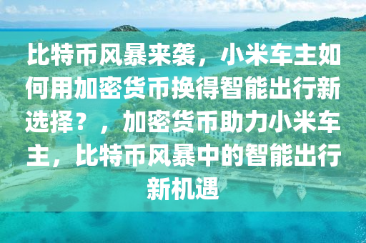 比特币风暴来袭，小米车主如何用加密货币换得智能出行新选择？，加密货币助力小米车主，比特币风暴中的智能出行新机遇