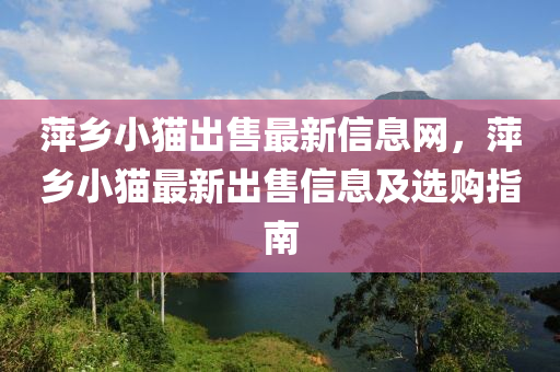 萍乡小猫出售最新信息网，萍乡小猫最新出售信息及选购指南