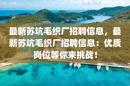 最新苏坑毛织厂招聘信息，最新苏坑毛织厂招聘信息：优质岗位等你来挑战！