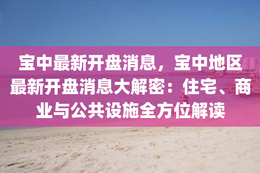 宝中最新开盘消息，宝中地区最新开盘消息大解密：住宅、商业与公共设施全方位解读