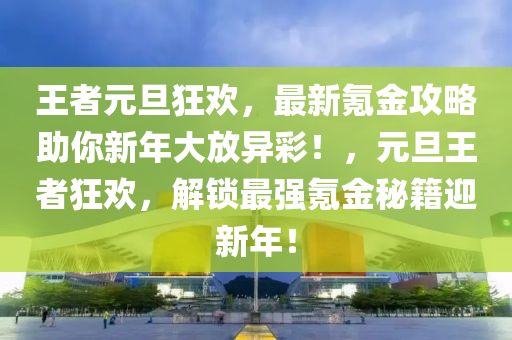 王者元旦狂欢，最新氪金攻略助你新年大放异彩！，元旦王者狂欢，解锁最强氪金秘籍迎新年！