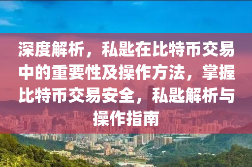 深度解析，私匙在比特币交易中的重要性及操作方法，掌握比特币交易安全，私匙解析与操作指南