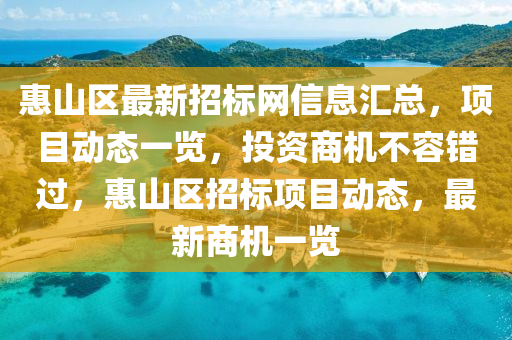 惠山区最新招标网信息汇总，项目动态一览，投资商机不容错过，惠山区招标项目动态，最新商机一览