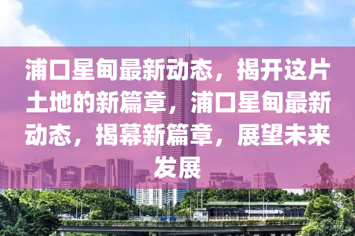 浦口星甸最新动态，揭开这片土地的新篇章，浦口星甸最新动态，揭幕新篇章，展望未来发展