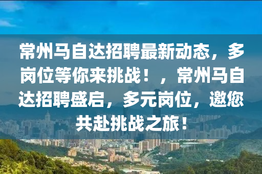 常州马自达招聘最新动态，多岗位等你来挑战！，常州马自达招聘盛启，多元岗位，邀您共赴挑战之旅！