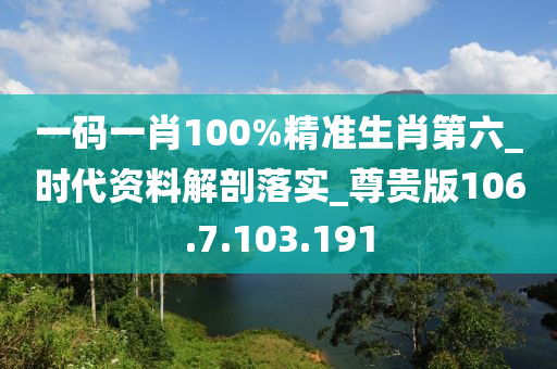 一码一肖100%精准生肖第六_时代资料解剖落实_尊贵版106.7.103.191