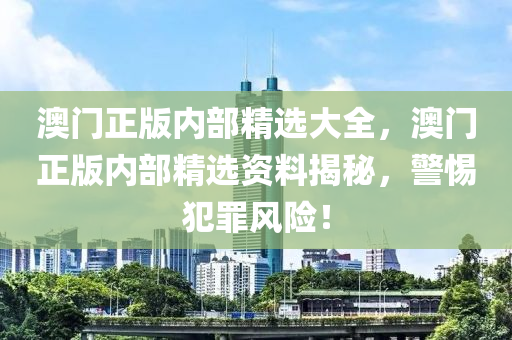 澳门正版内部精选大全，澳门正版内部精选资料揭秘，警惕犯罪风险！