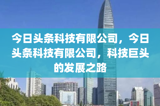 今日头条科技有限公司，今日头条科技有限公司，科技巨头的发展之路