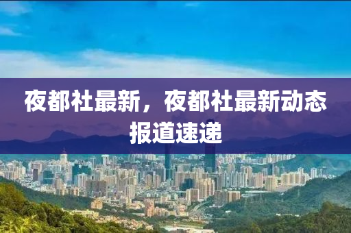 夜都社最新，夜都社最新动态报道速递