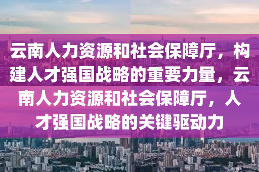 云南人力资源和社会保障厅，构建人才强国战略的重要力量，云南人力资源和社会保障厅，人才强国战略的关键驱动力