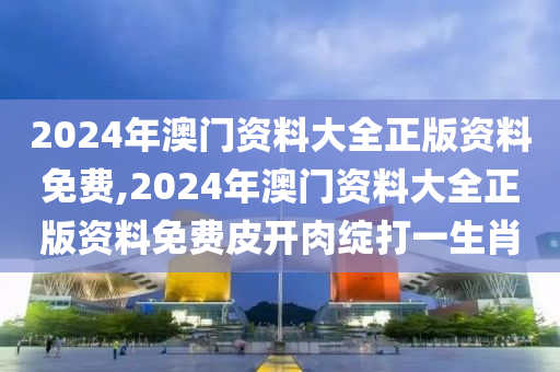 2024年澳门资料大全正版资料免费