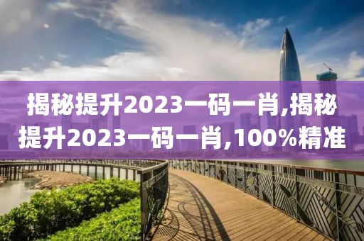 揭秘提升2023一码一肖,揭秘提升2023一码一肖,100%精准