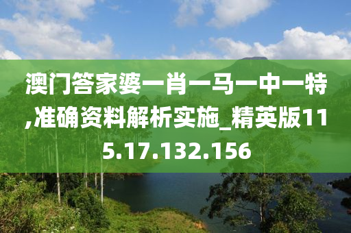 澳门答家婆一肖一马一中一特,准确资料解析实施_精英版115.17.132.156