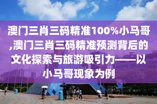 澳门三肖三码精准100%小马哥,澳门三肖三码精准预测背后的文化探索与旅游吸引力——以小马哥现象为例