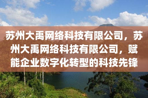 苏州大禹网络科技有限公司，苏州大禹网络科技有限公司，赋能企业数字化转型的科技先锋